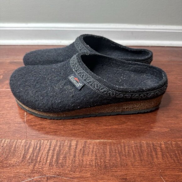 Stegmann Other - Stegmann Woolfelt Slippers Embroidered Trim Boiled Wool Indoor Outdoor Clog 9.5